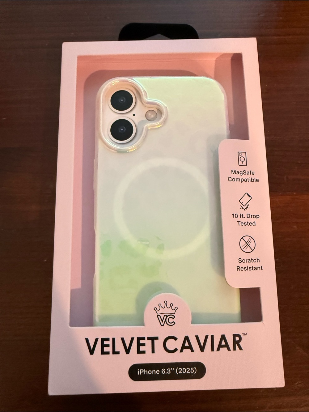 Velvet Caviar Iridescent Green Clear MagSafe Case for iPhone 6.3" (2025)